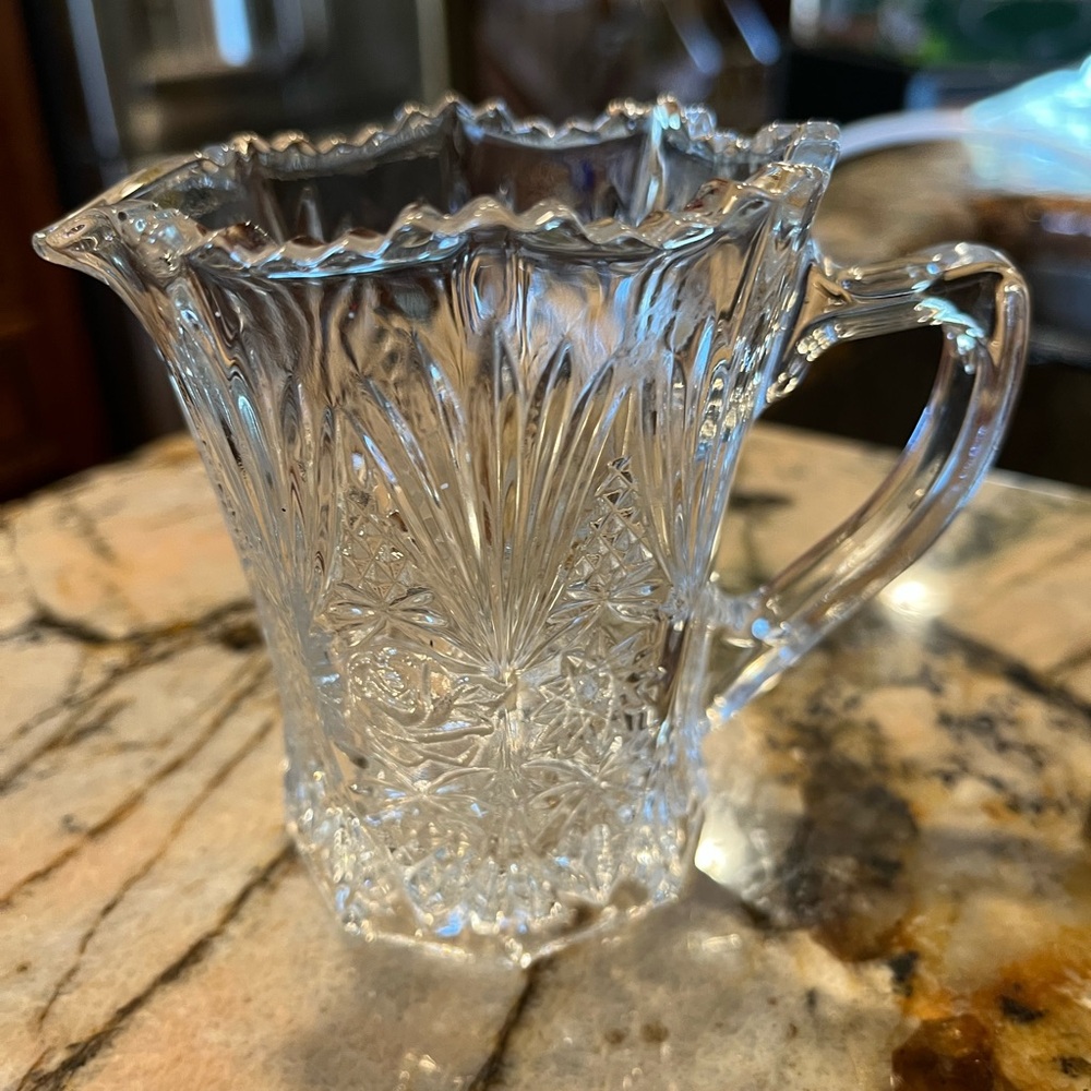 Intricate Clear Glass Pitcher Studio Nova by Mikasa.